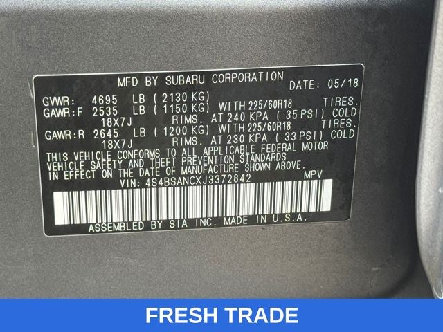 2018 Subaru Outback 2.5i Limited