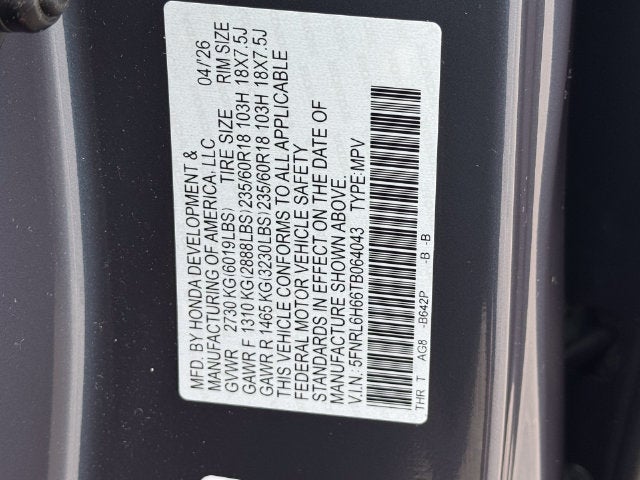 2026 Honda Odyssey EX-L
