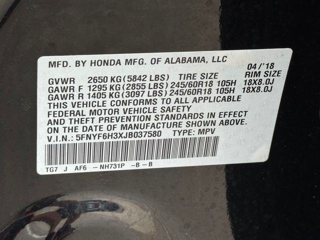 2018 Honda Pilot EX