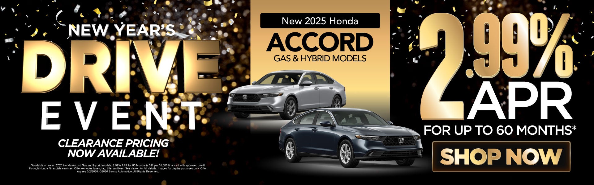 New 2025 Honda Accord Models 2.99% APR for up to 60 months*