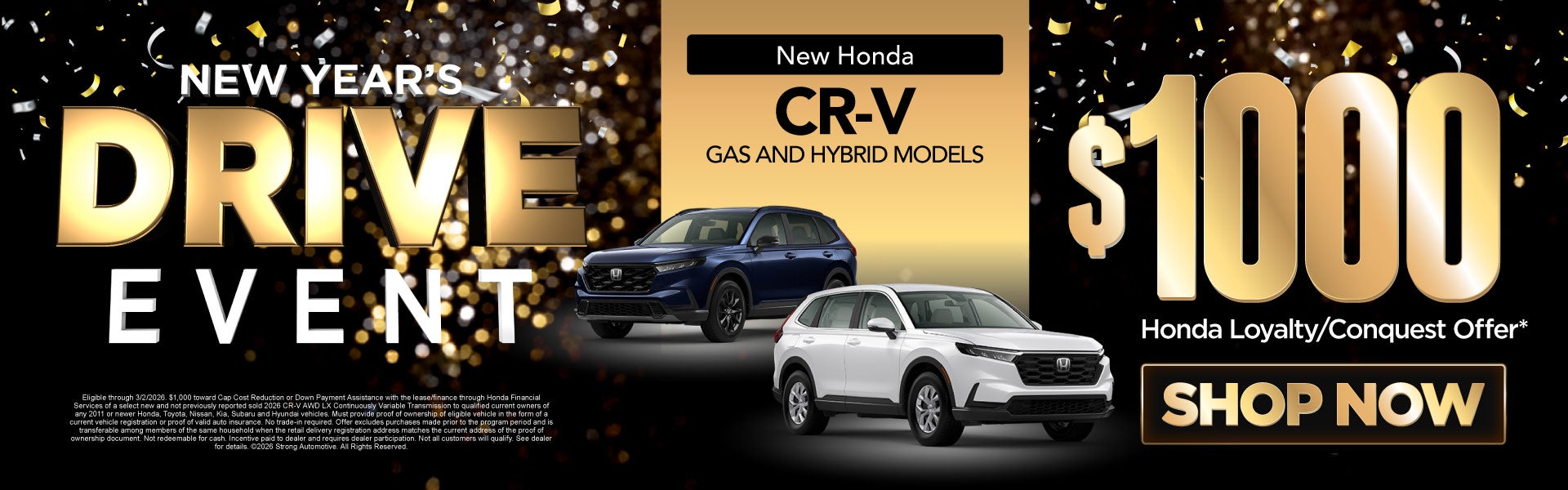 New Honda CR-V Models $1,000 Honda Loyalty /Conquest Offer*