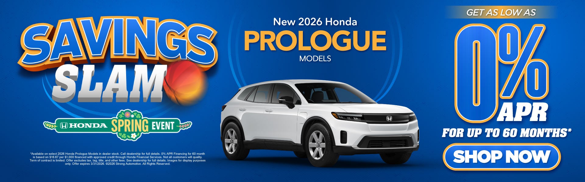 New 2026 Honda Prologue Models	Get as low as 0% APR for up t