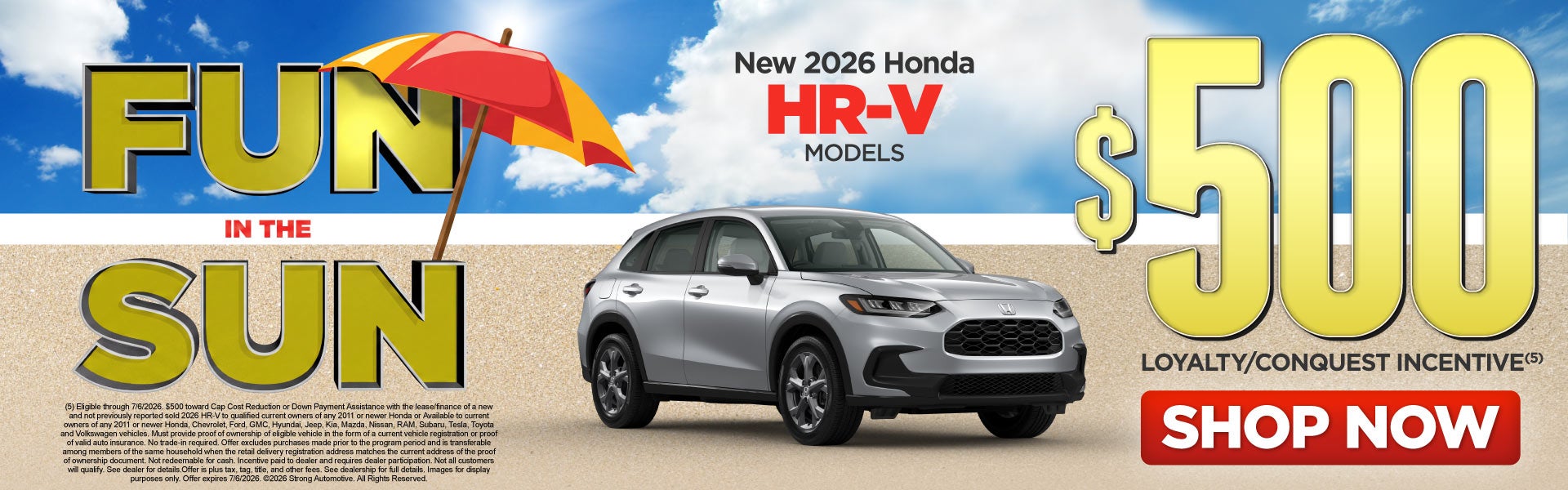 2026 Honda HR-V LX AWD 	"Lease for $195 a month for 36 Month