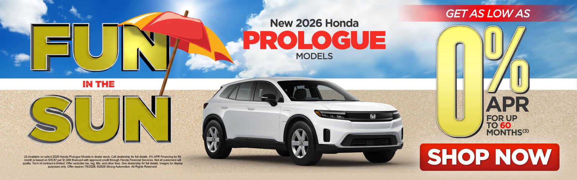 New 2026 Honda Prologue Models	Get as low as 0% APR for up t