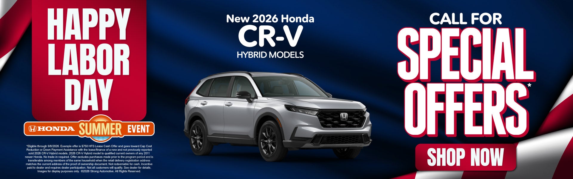 New 2026 Honda CR-V Hybrid Models	Call for Special Offers! 